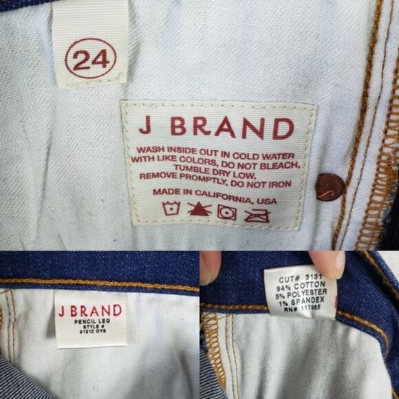 J Brand Dark Wash Pencil Leg Low Rise Skinny Jeans - Picture 5 of 8